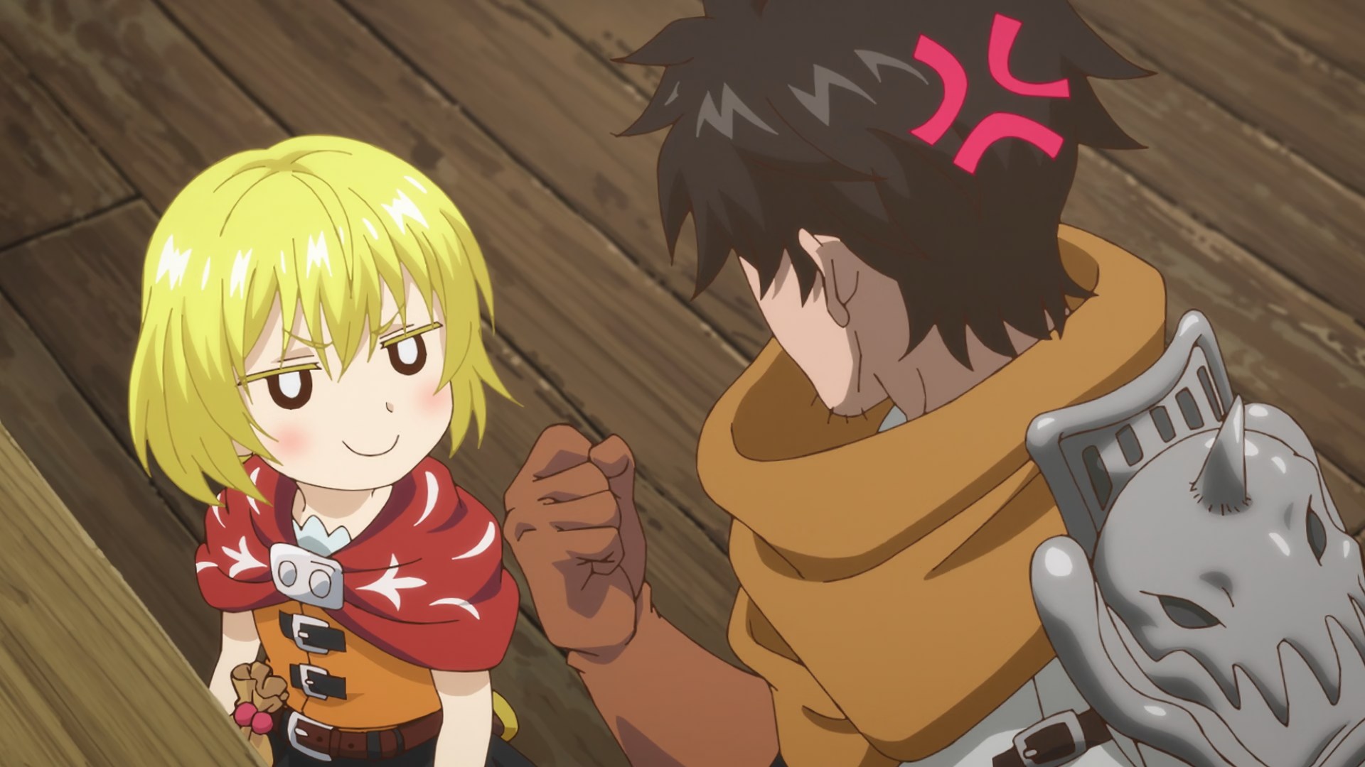 Rirui, a blonde haired waif and Hajime, your standard middle aged adventurer dude